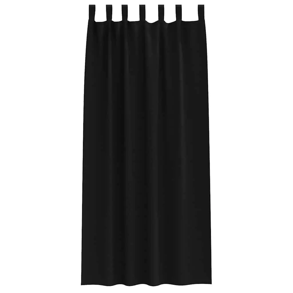 Blackout Curtains 2 pcs Living Room Bedroom Office Black 245 x 140 cm Window Treatment Drapes