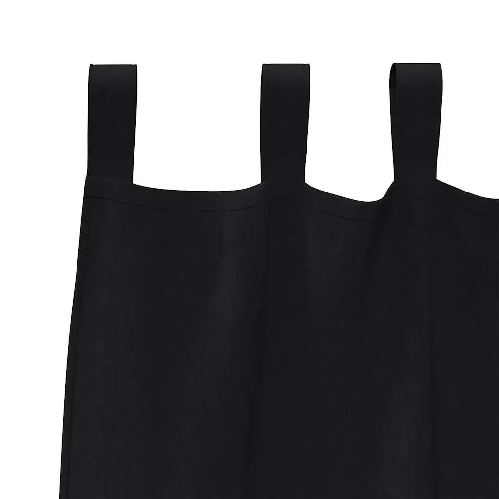 Blackout Curtains 2 pcs Living Room Bedroom Office Black 245 x 140 cm Window Treatment Drapes