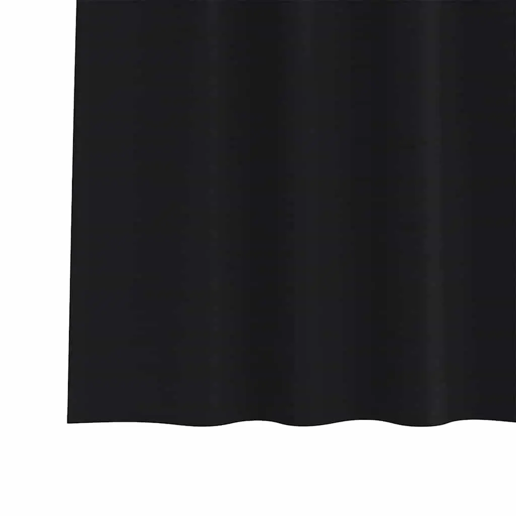 Blackout Curtains 2 pcs Living Room Bedroom Office Black 245 x 140 cm Window Treatment Drapes