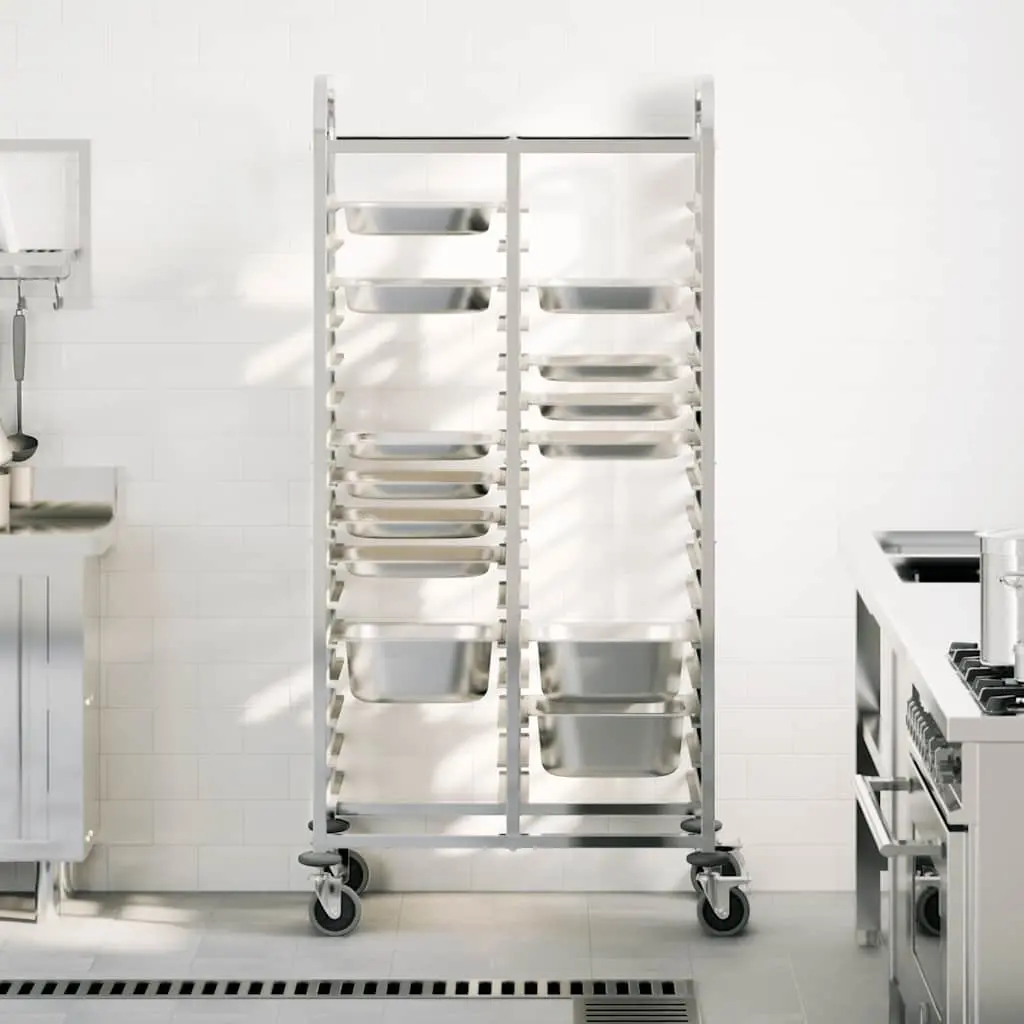 32 GN Container Capacity Stainless Steel Tray Trolley