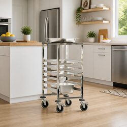 Stainless Steel Kitchen Trolley - 39x55x87 cm, 6 GN Slots