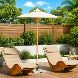 Specifications of Cream White Bamboo Frame Garden Parasol