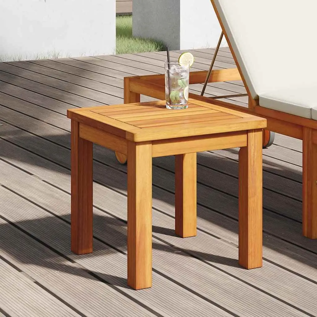 Side Table Indoor Outdoor Square Solid Acacia Wood 35x35x34cm Brown