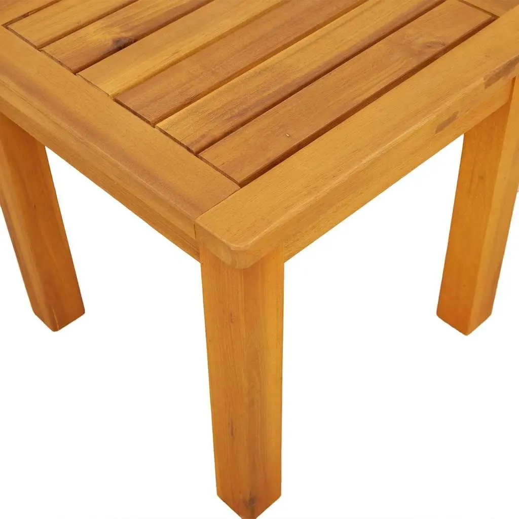 Side Table Indoor Outdoor Square Solid Acacia Wood 35x35x34cm Brown