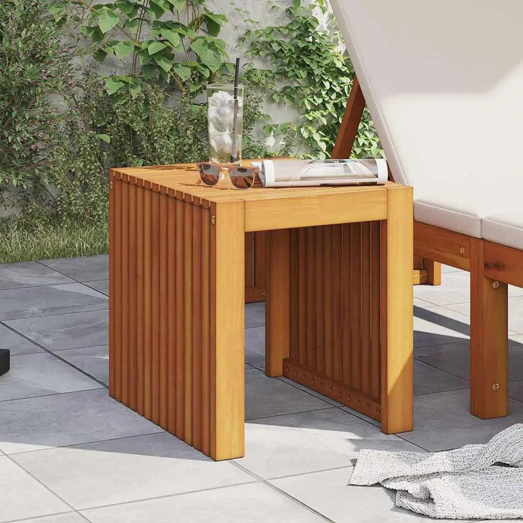 Solid Teak Wood Side Table Outdoor Garden Patio Furniture Brown 43x36x40cm