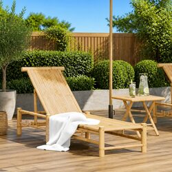 Specifications of Adjustable Bamboo Sun Lounger: 55x199x30 cm
