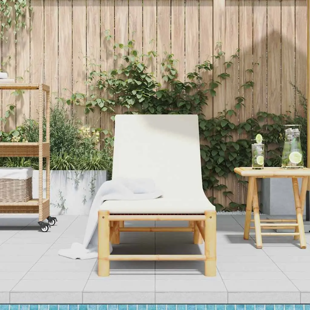 Sun Lounger Outdoor Patio Garden Chair Adjustable Backrest Cushions Brown 55 x 199 x 30 cm
