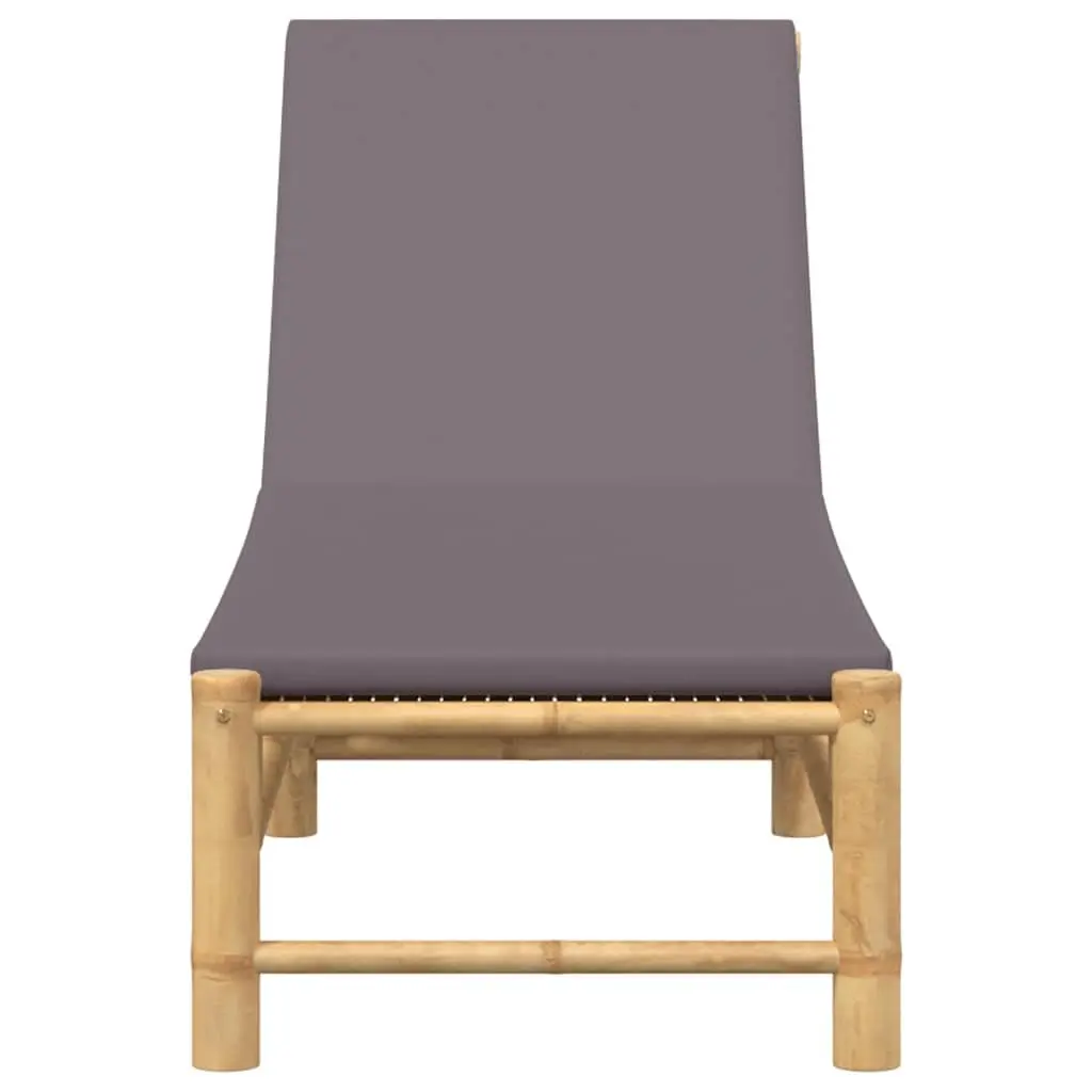 Sun Lounger Outdoor Garden Patio Chair Bamboo Adjustable Backrest 55 x 199 x 30 cm