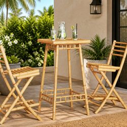 Bamboo Outdoor Bar Table - Square 55x55x100 cm Specs