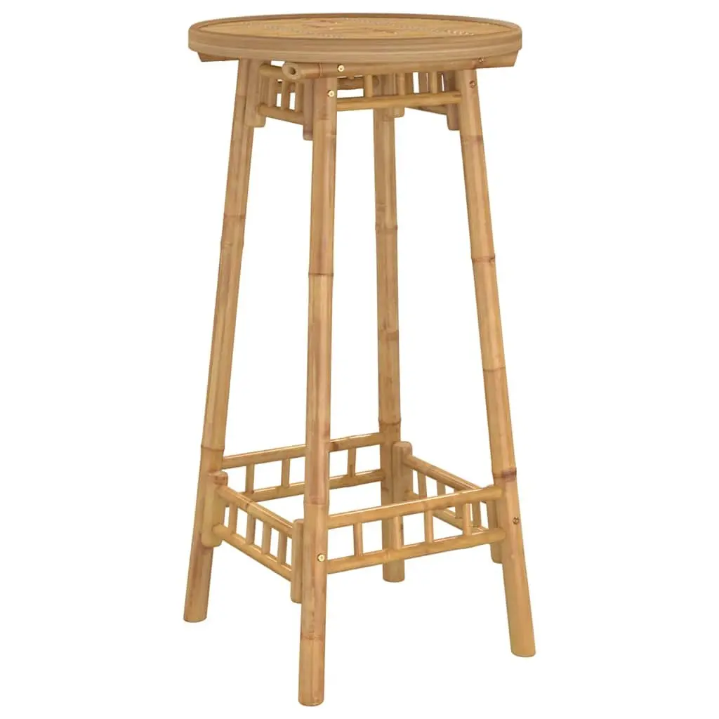 Bamboo Garden Bar Set Compact 3 Piece Foldable Outdoor Furniture for Patio and Balcony Brown