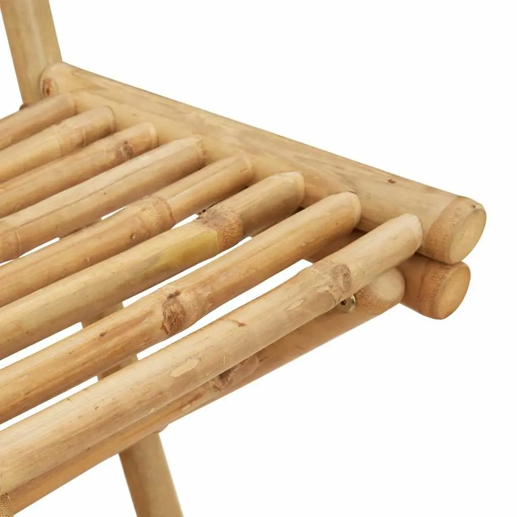 Bamboo Garden Bar Set Compact 3 Piece Foldable Outdoor Furniture for Patio and Balcony Brown