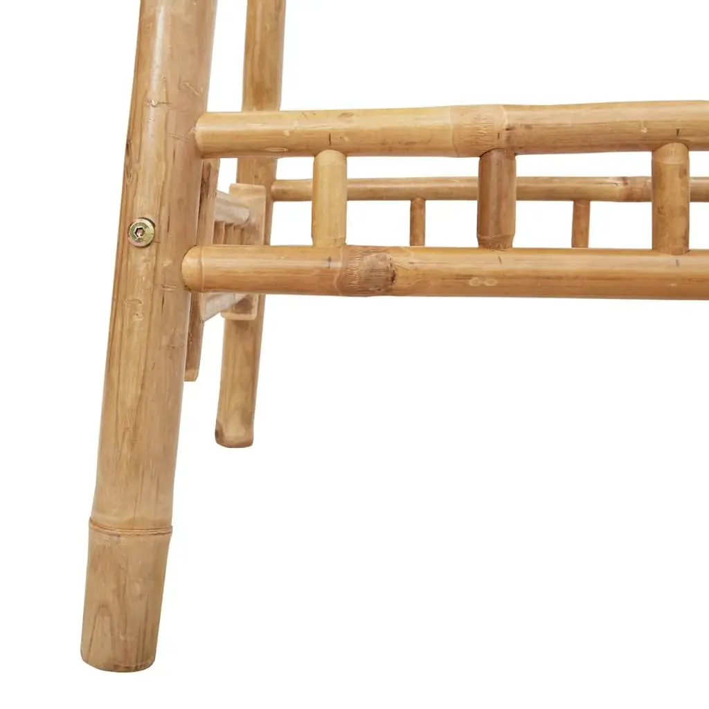 Bamboo Garden Bar Set Compact 3 Piece Foldable Outdoor Furniture for Patio and Balcony Brown