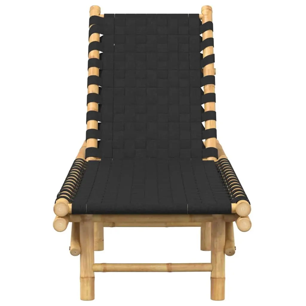 Sun Lounger Bamboo Frame Adjustable Backrest Garden Patio 55 x 200 x 30 cm