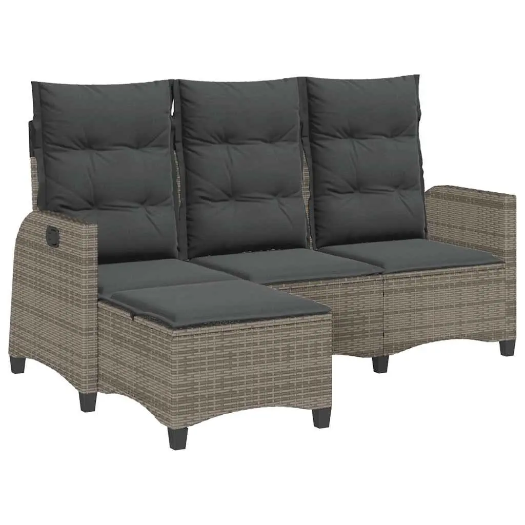 L-shaped Grey Reclining Garden Sofa