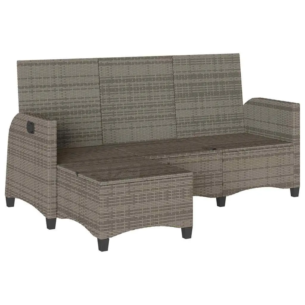 L-shaped Grey Reclining Garden Sofa