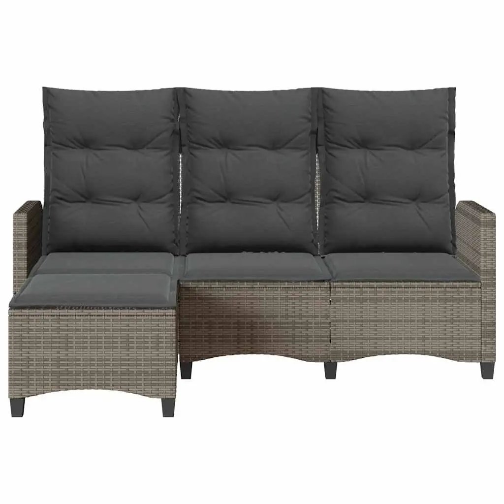 L-shaped Grey Reclining Garden Sofa