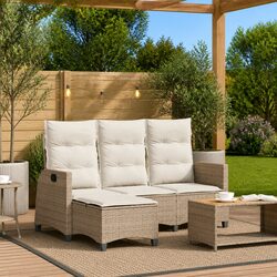 Specifications of L-Shaped Reclining Outdoor Sofa with Cushions
