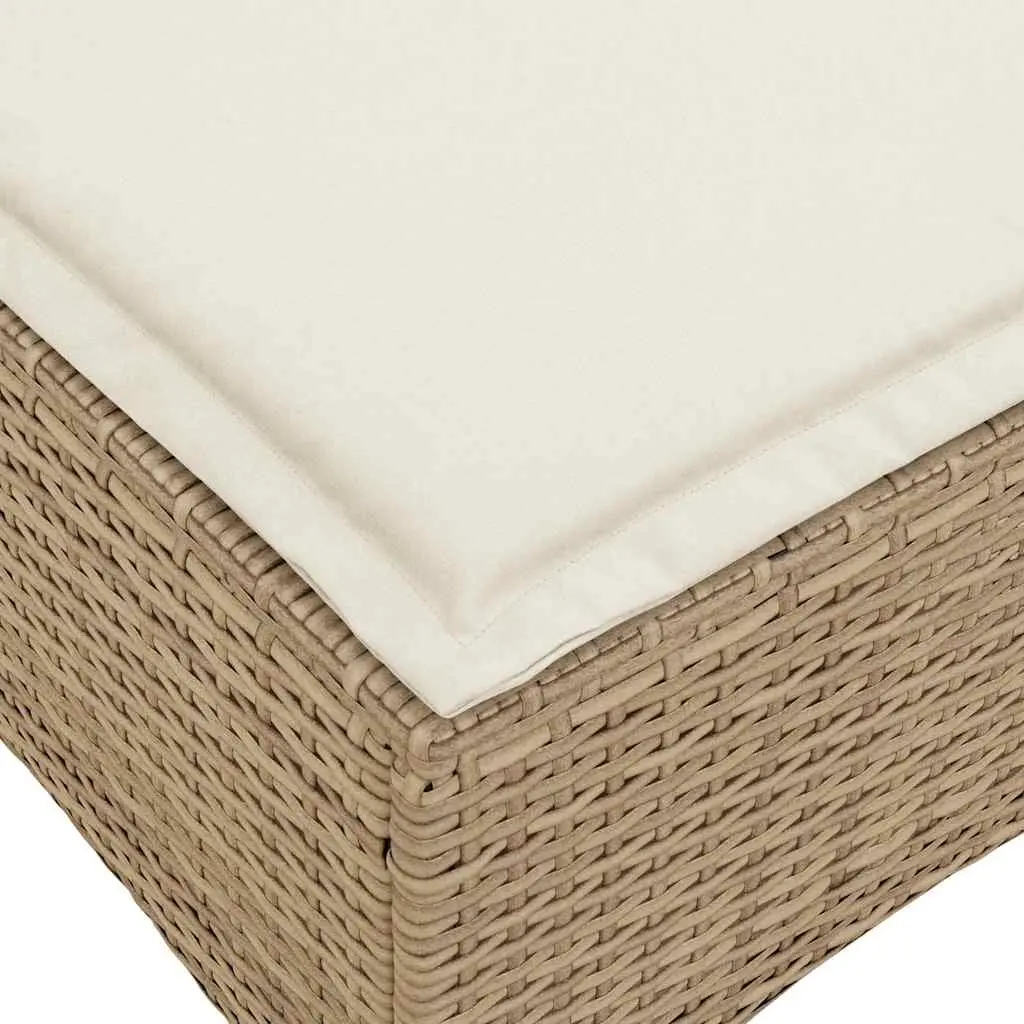 L-shaped Outdoor Reclining Sofa Beige with Cushions for Garden or Patio