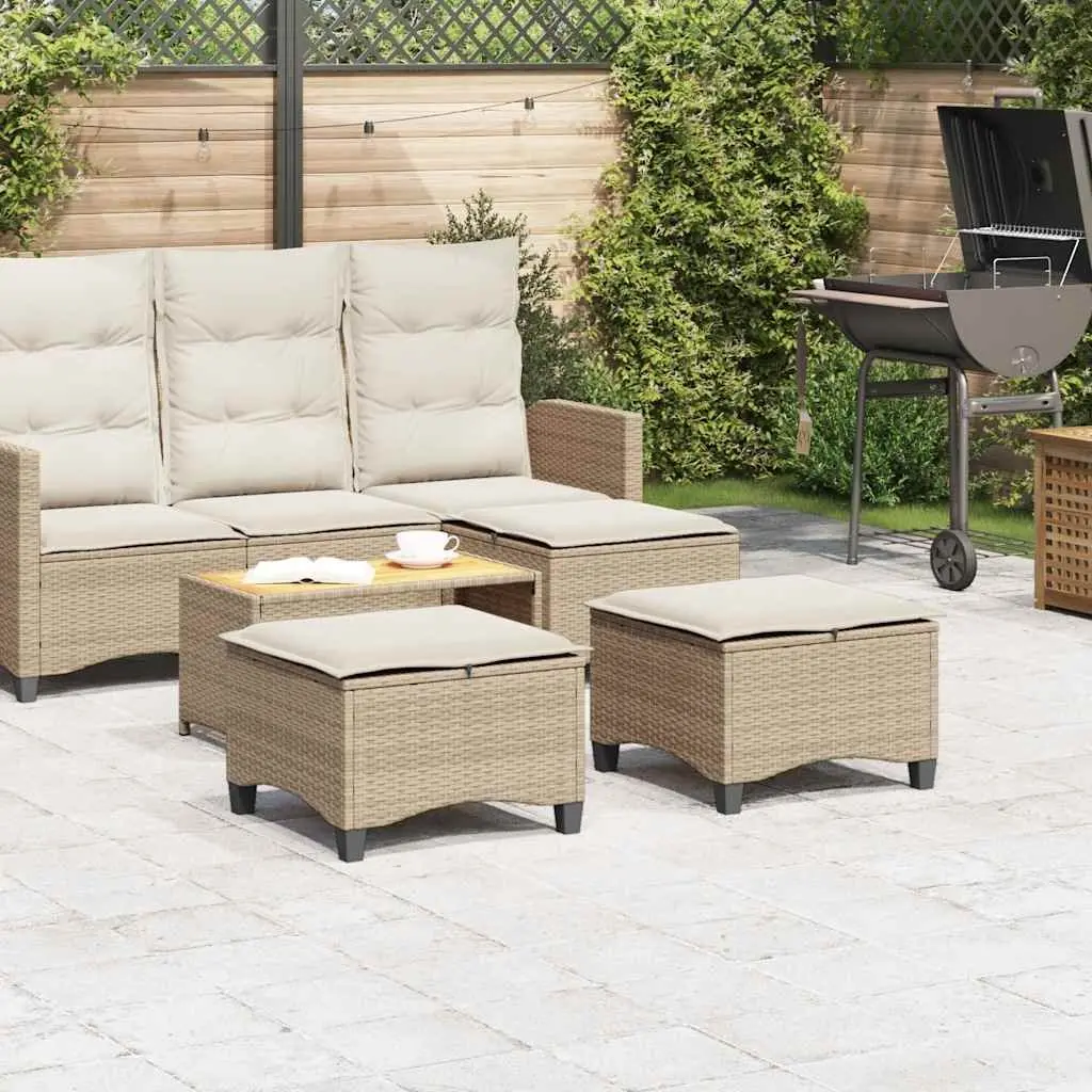 Garden Stools for Outdoor Use 55x55x36 cm Beige 2 Piece