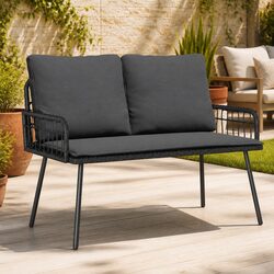 Garden Bench Specifications: Modern Steel Frame 114cm