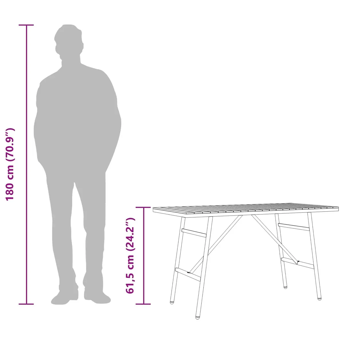 Dining Table 110x55x61.5cm Brown