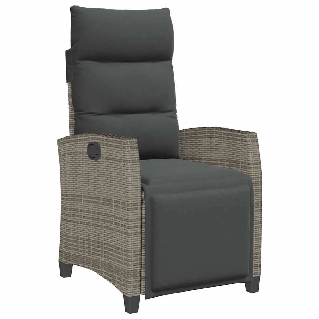 Garden Reclining Chair with Adjustable Backrest and Side Table