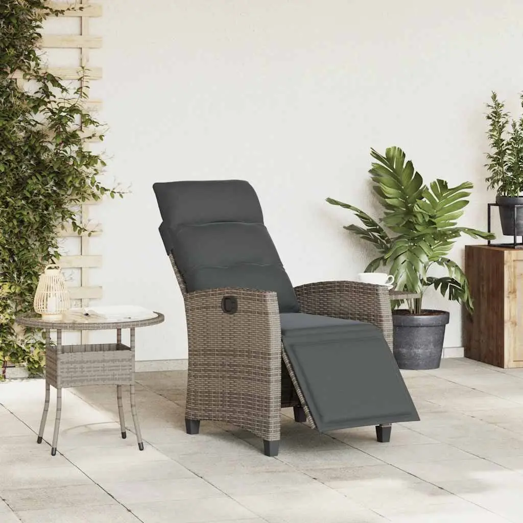 Garden Reclining Chair with Adjustable Backrest and Side Table