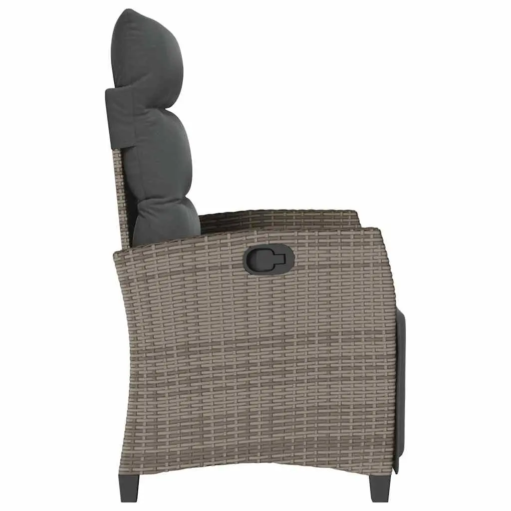 Garden Reclining Chair with Adjustable Backrest and Side Table