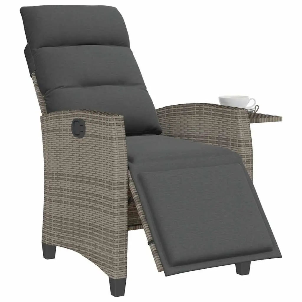 Garden Reclining Chair with Adjustable Backrest and Side Table