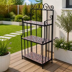 3-Layer Plant Stand: Dimensions 115 cm, Iron and Ceramic