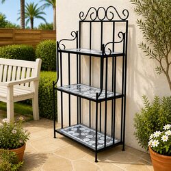 3-Layer Plant Stand Specifications: Mosaic Ceramic Rack