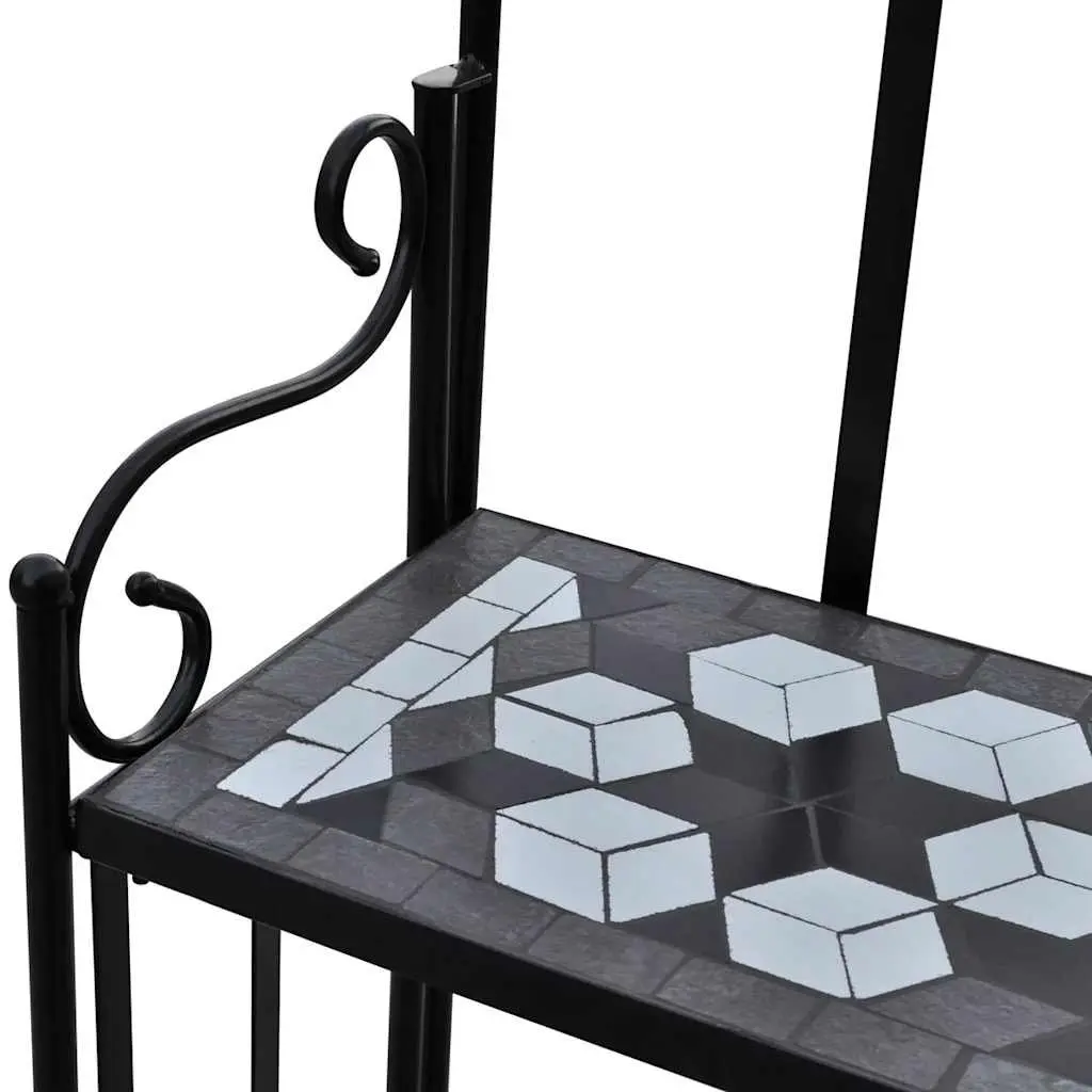 Plant Stand 3-Layer Display Mosaic Ceramic Rack Garden Balcony Terrace Home