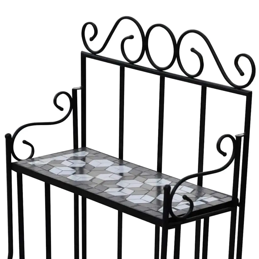 Plant Stand 3-Layer Display Mosaic Ceramic Rack Garden Balcony Terrace Home