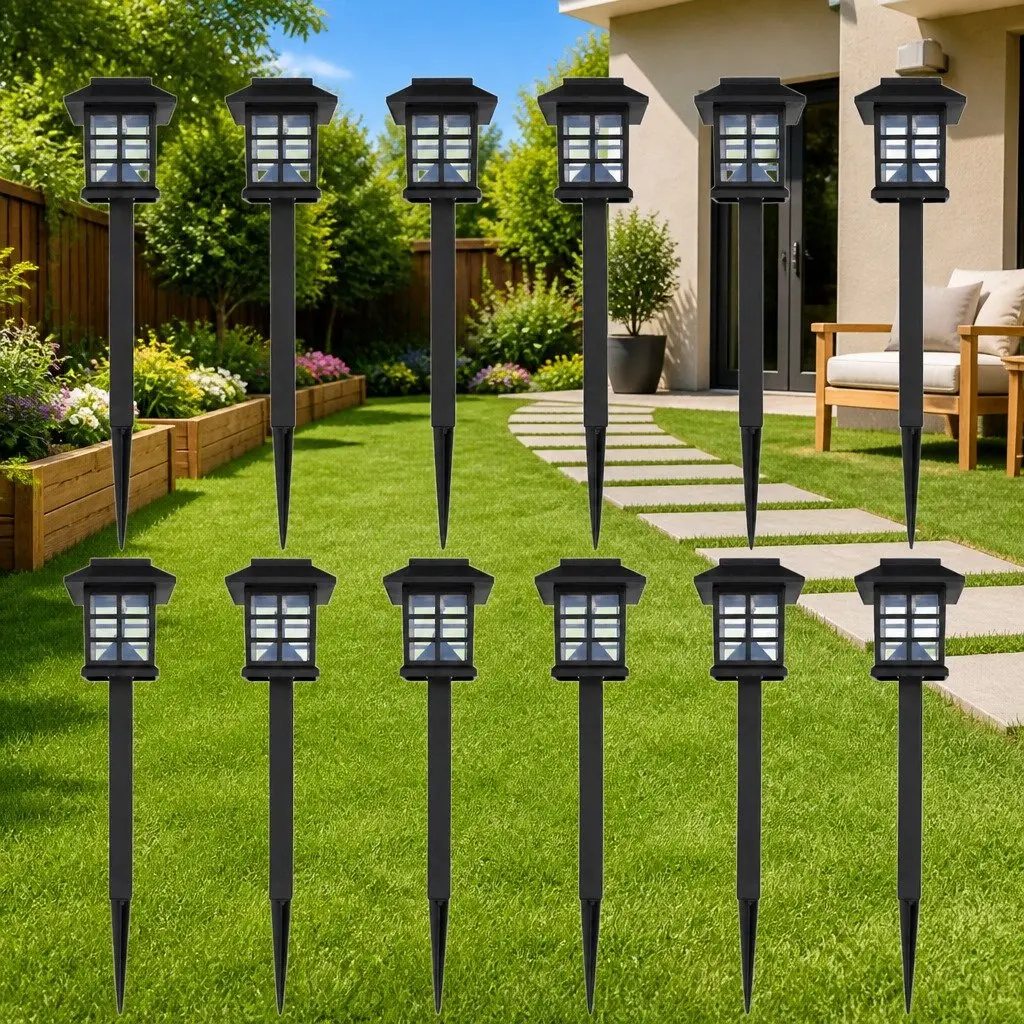 Outdoor Solar Lamp LED Light Set 12 pcs with Spike Ground Garden Patio Yard