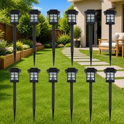 Outdoor Solar Lamp LED Light Set 12 pcs with Spike Ground Garden Patio Yard
