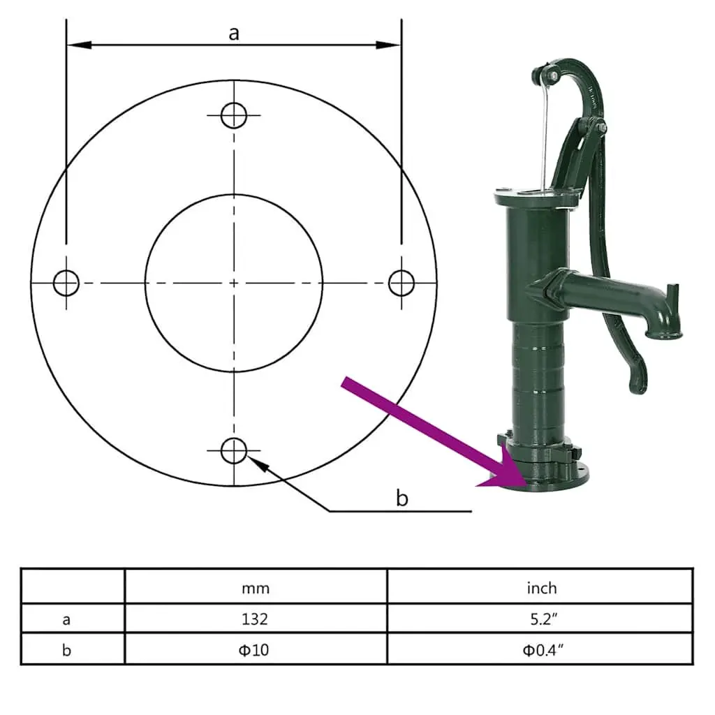 Garden Hand Water Pump Cast Iron Manual Well Pump Ground Water Drawing System