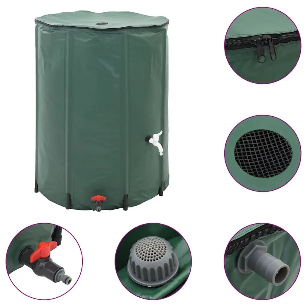 Collapsible Rain Water Tank 500L Green Garden Watering Storage Irrigation System
