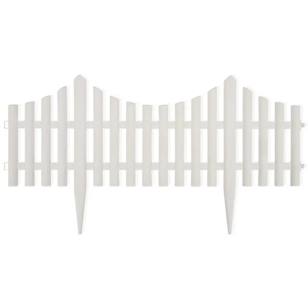 Lawn Divider Border Edging for Garden 10m White 17 Pieces