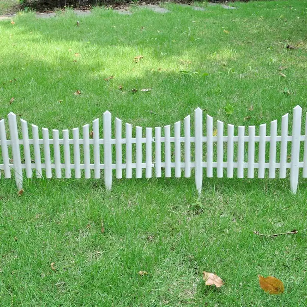 Lawn Divider Border Edging for Garden 10m White 17 Pieces