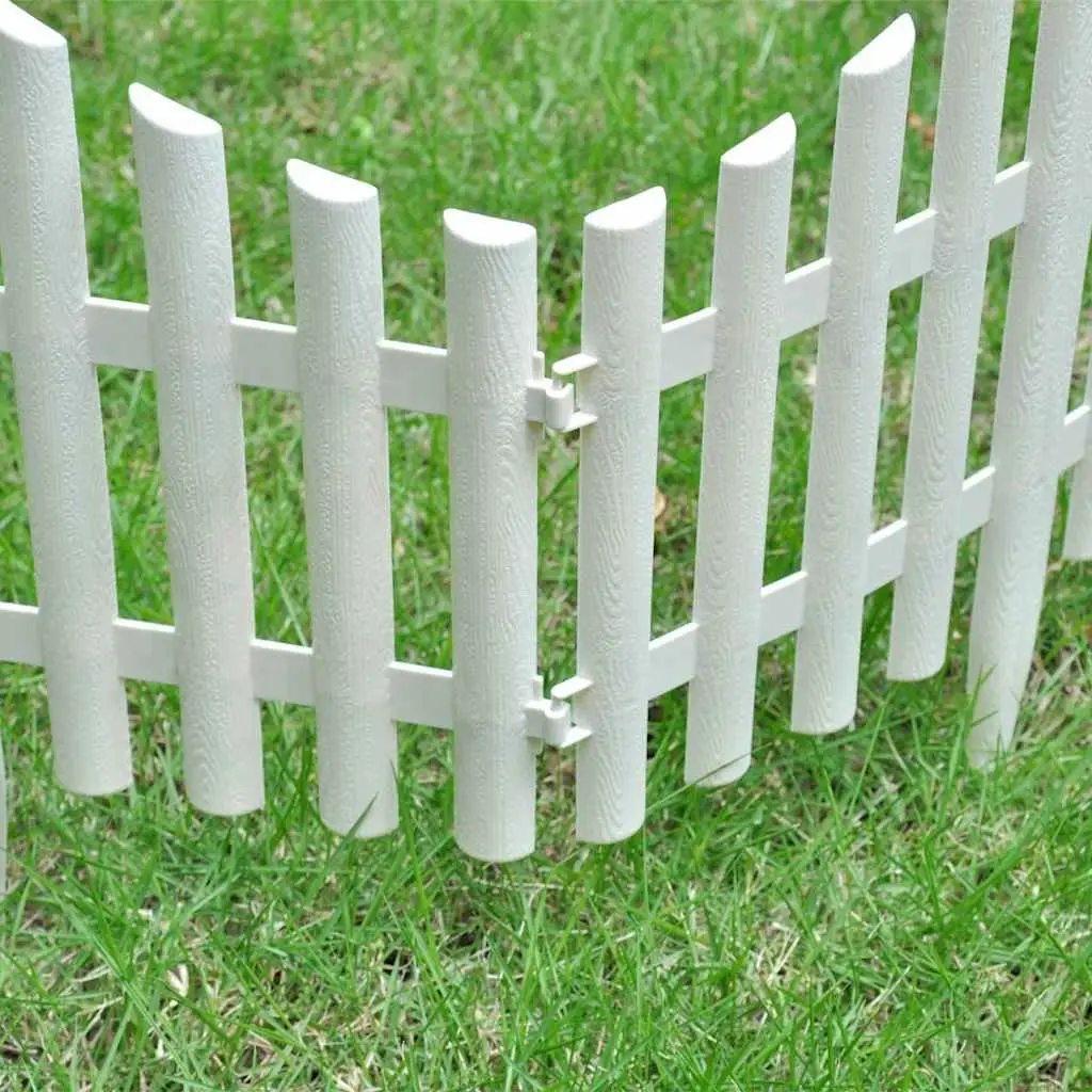 Lawn Divider Border Edging for Garden 10m White 17 Pieces