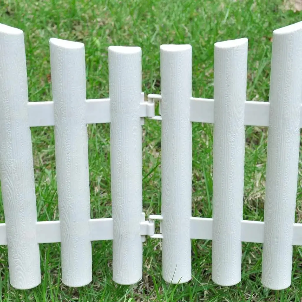 Lawn Divider Border Edging for Garden 10m White 17 Pieces