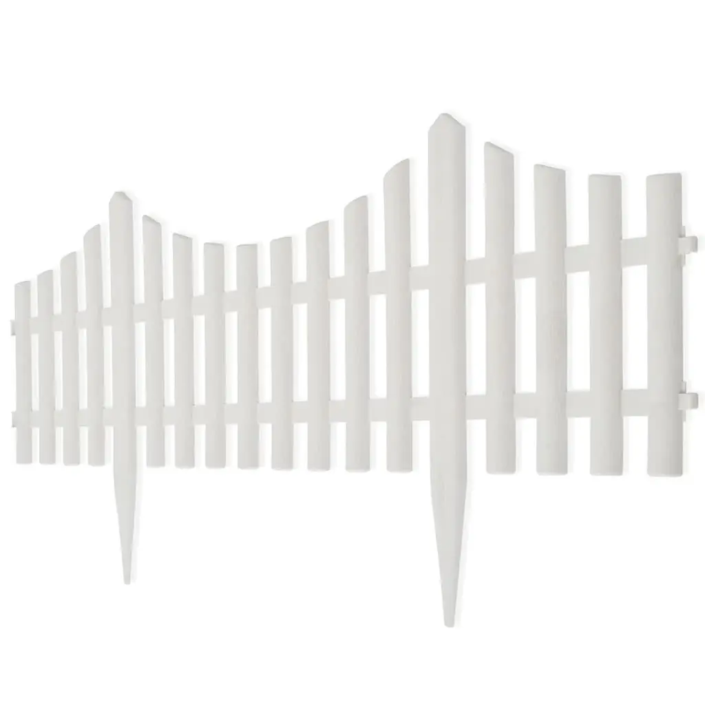 Lawn Divider Border Edging for Garden 10m White 17 Pieces