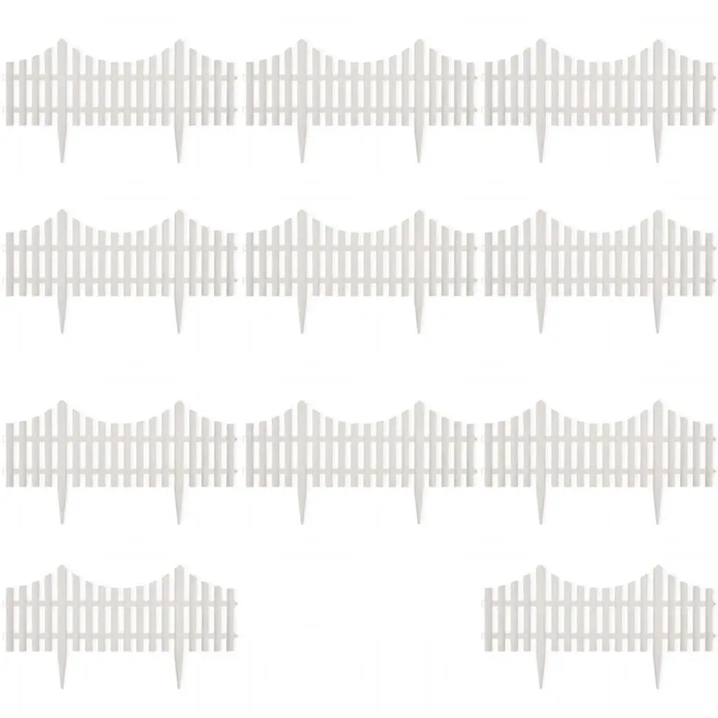 Lawn Divider Border Edging for Garden 10m White 17 Pieces