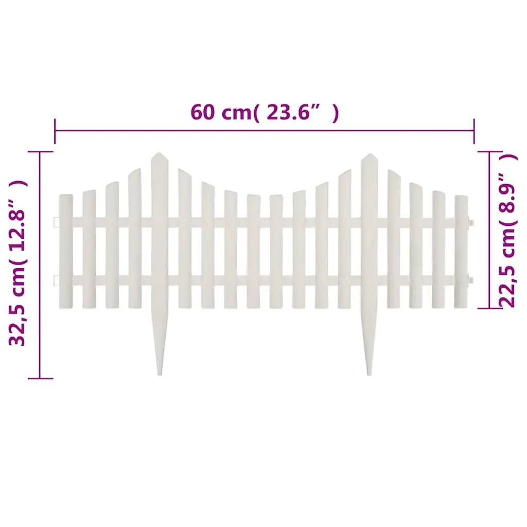 Lawn Divider Border Edging for Garden 10m White 17 Pieces