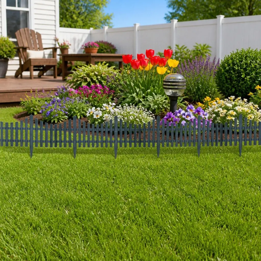Garden Lawn Edging Dividers 17 Pcs Set 10m Border Barriers Interconnectable
