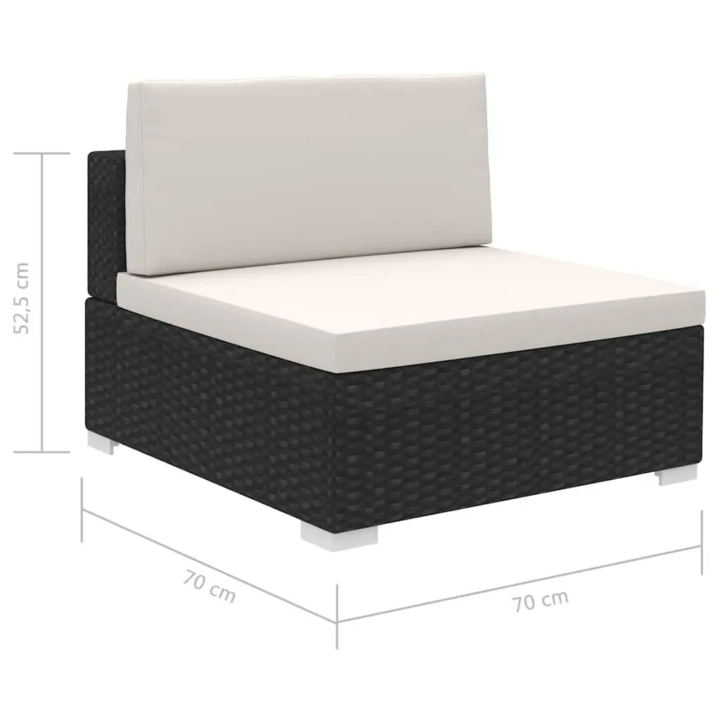Garden Lounge Set 8 Piece Outdoor Furniture Black Patio