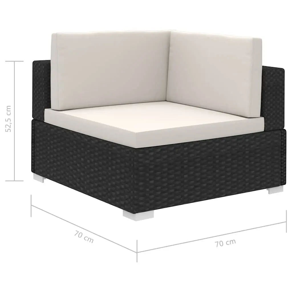 Garden Lounge Set 8 Piece Outdoor Furniture Black Patio