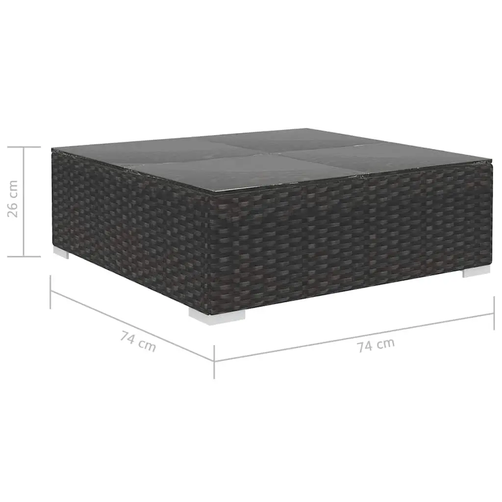 Garden Lounge Set 8 Piece Outdoor Furniture Black Patio