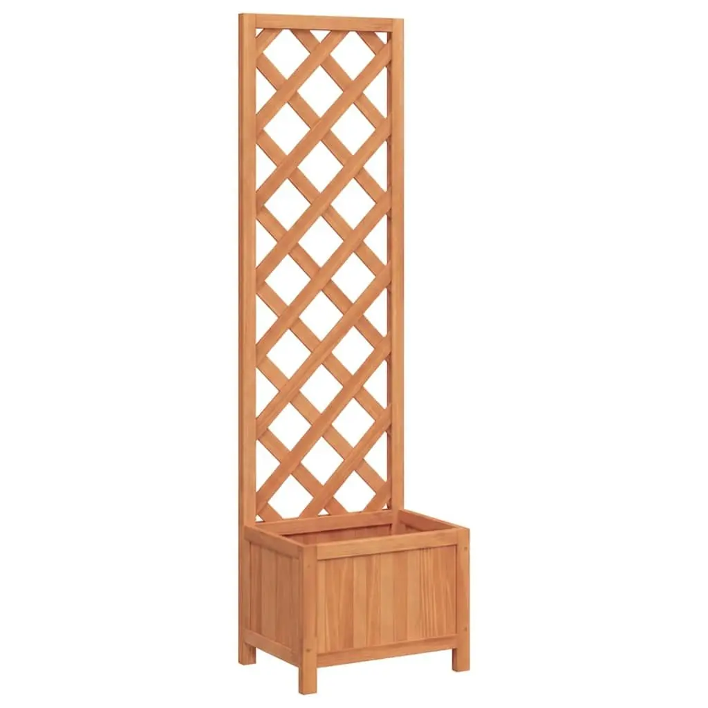 Trellis Planter Outdoor Garden 40x30x135cm Brown Wood