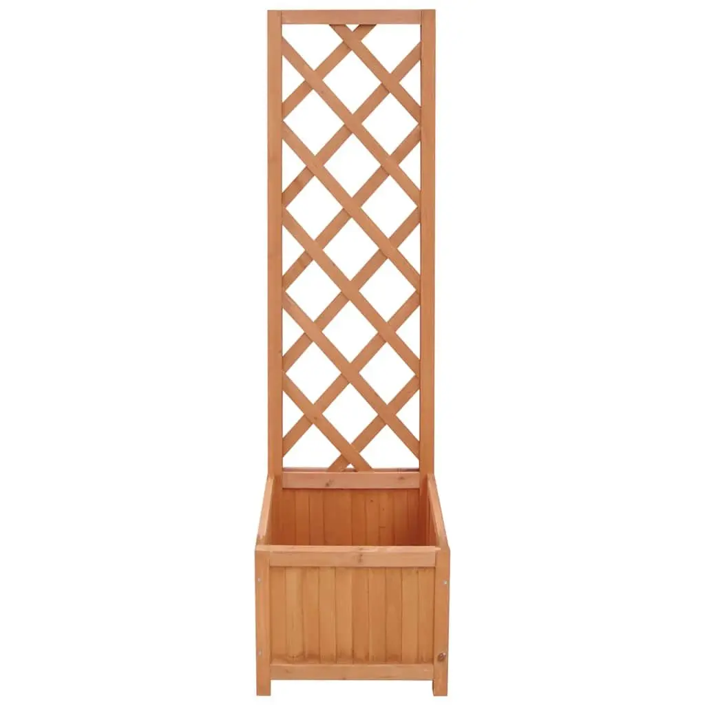 Trellis Planter Outdoor Garden 40x30x135cm Brown Wood